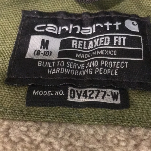 Carhartt Vest Womens Medium Green Duck Sherpa Lined Gorpcore Hiking Western - Picture 8 of 12